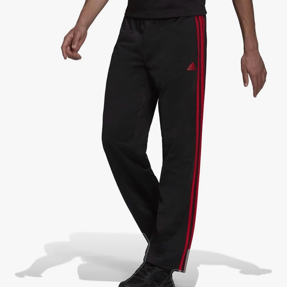 Adidas Black Pants with Bold Red Accents